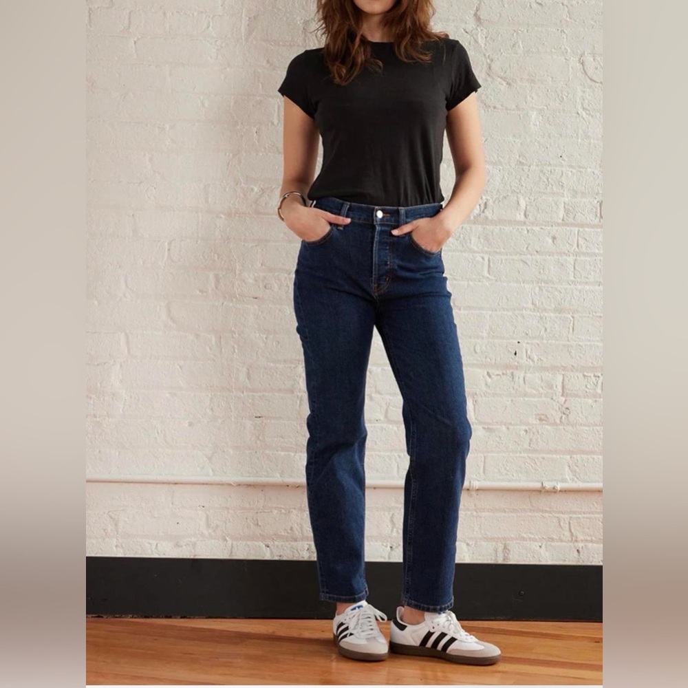 Etica Dark Blue High Rise Women's Jeans Button Fly Dark Wash 26 NWT